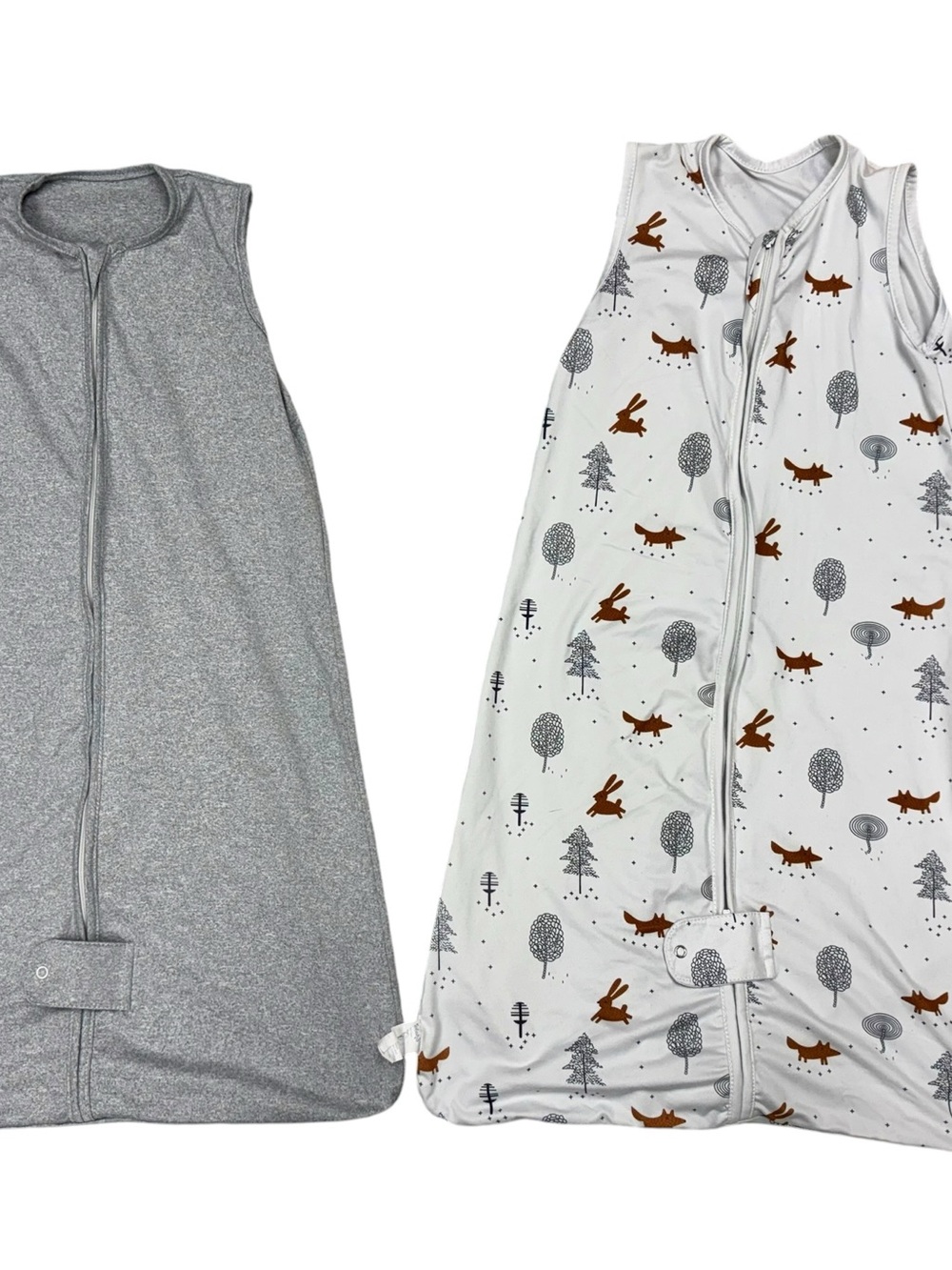 Two-Pack Kids Gender Neutral 0.5 TOG Sleep Sacks in Gray & White Woodland Print